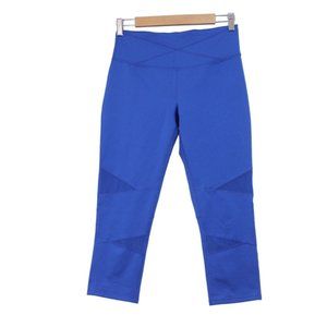 Yummie women's blue Leah Capri mesh panel‎ athletic workout yoga leggings M